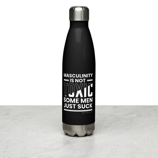 Masculinity is Not Toxic Stainless Steel Water Bottle - Black