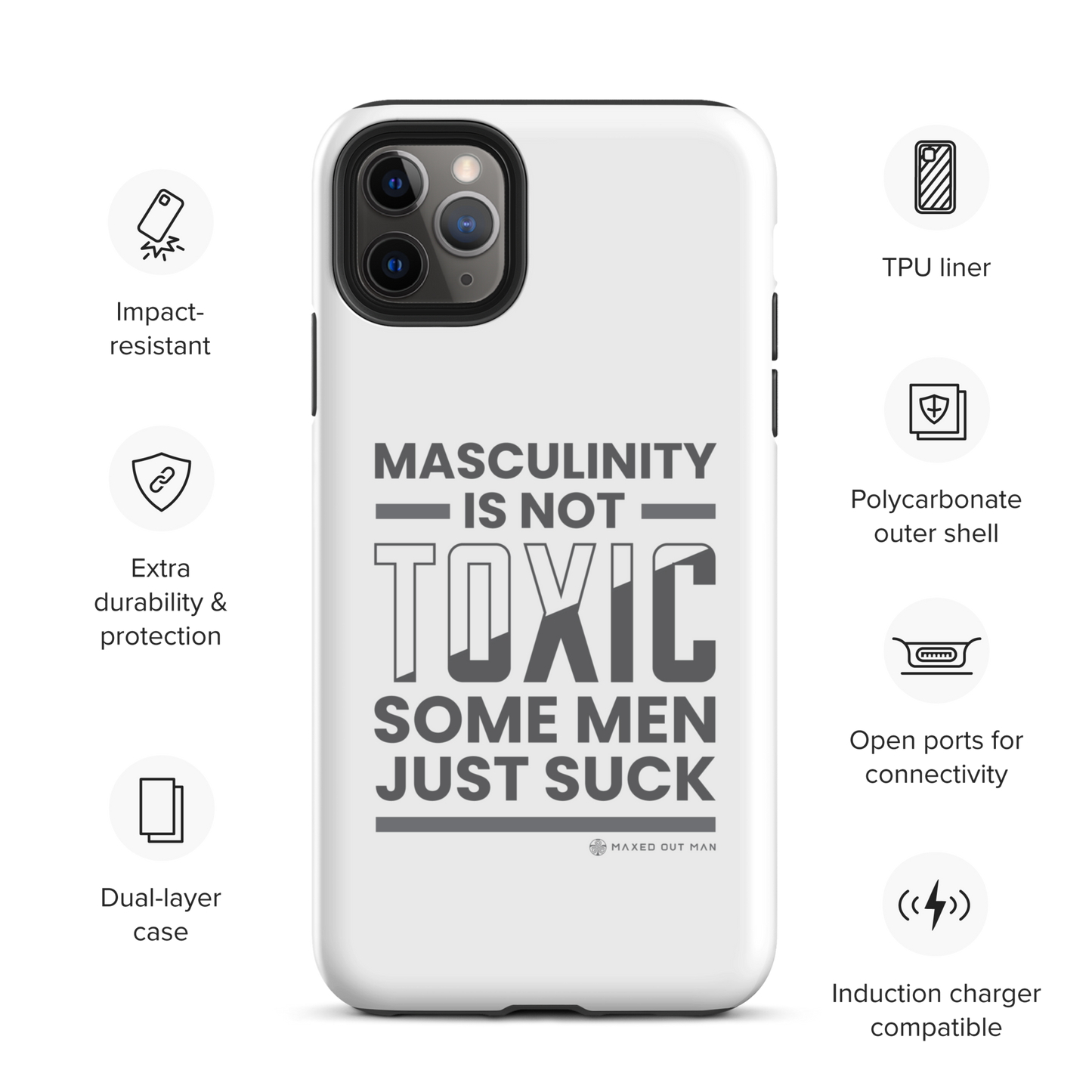 Masculinity is Not Toxic Iphone Case - White