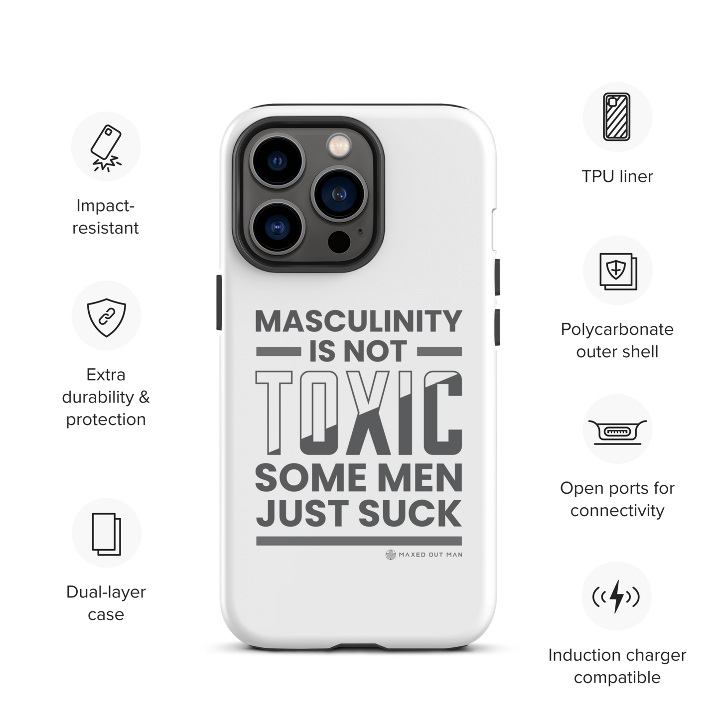 Masculinity is Not Toxic Iphone Case - White