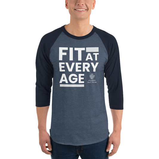 Fit at Every Age 3/4 Sleeve Raglan Shirt - Darker Colors